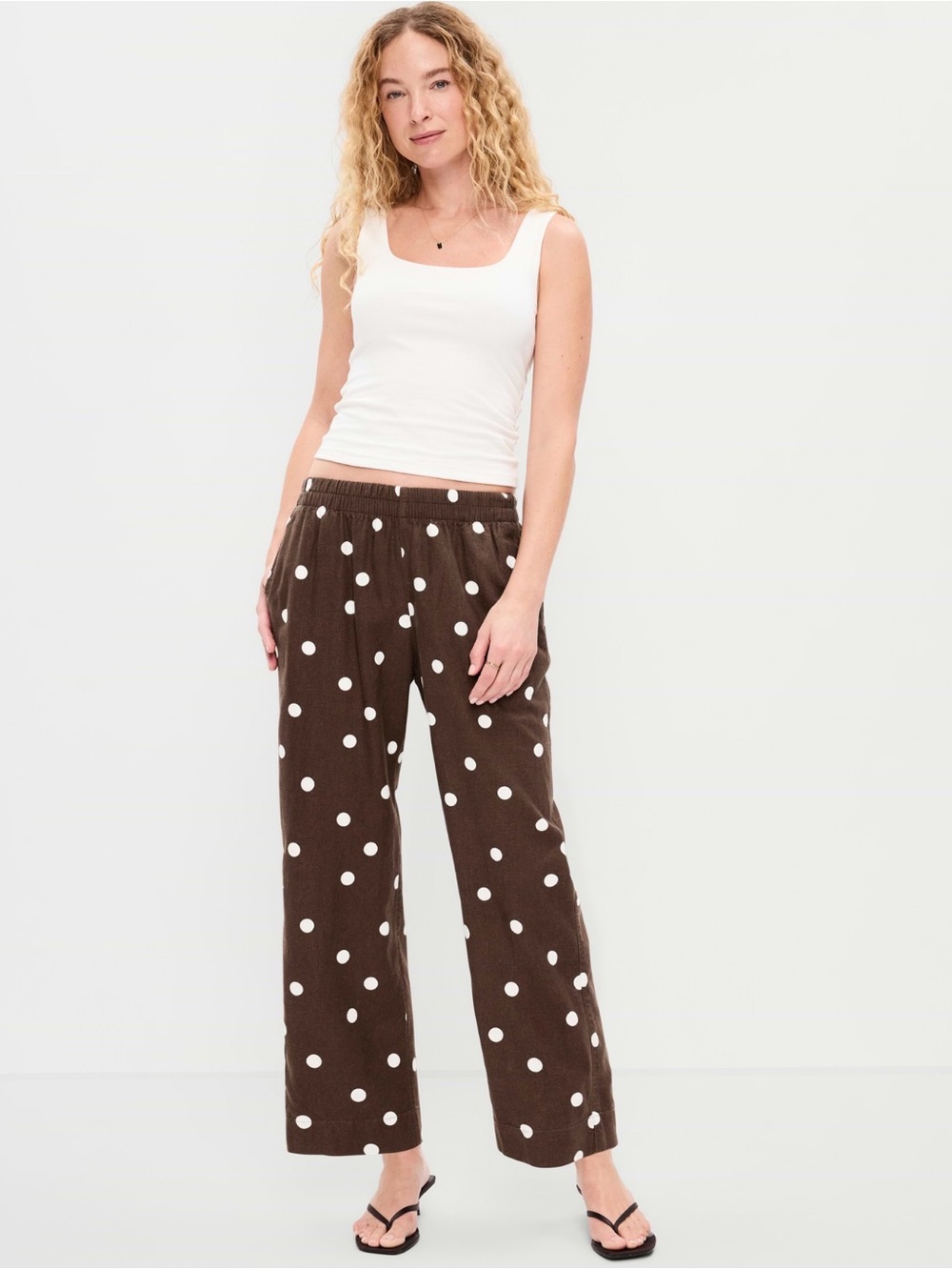 Old Navy High-Waisted Linen-Blend Straight Ankle Pants